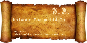 Waldner Maximilián névjegykártya
